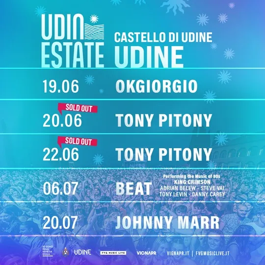 Concerti al Castello di Udine: Okgiorgio e Tony Pitony stella della musica italiana