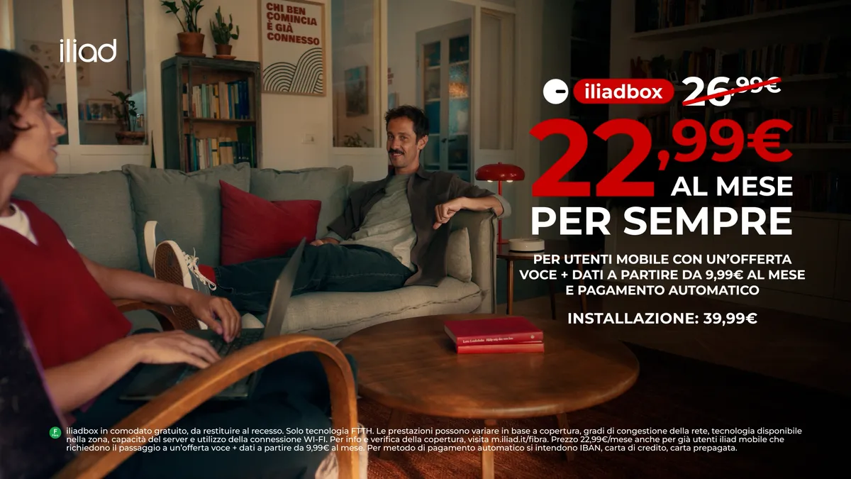 Iliad lancia 'Tanto lo sai': nuova campagna per la fibra