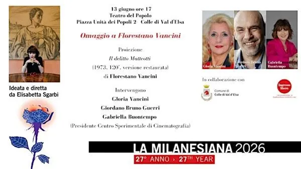 La Milanesiana Debutta a Colle di Val d'Elsa con Due Eventi Speciali