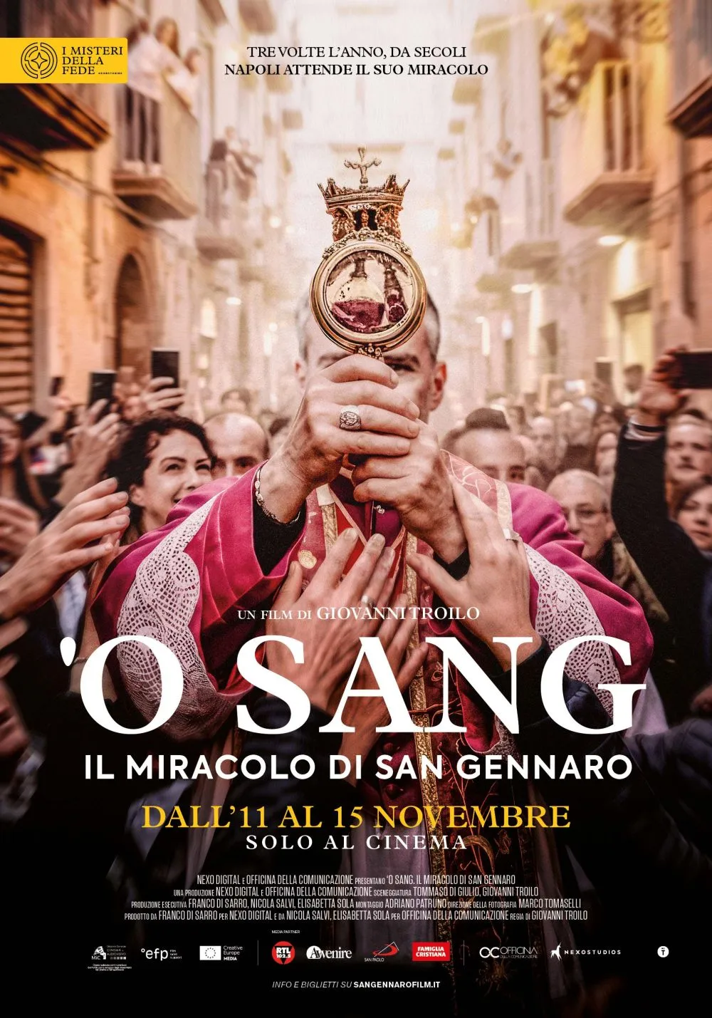 O SANG. Il miracolo di San Gennaro: evento al cinema dall'11 al 15 novembre
