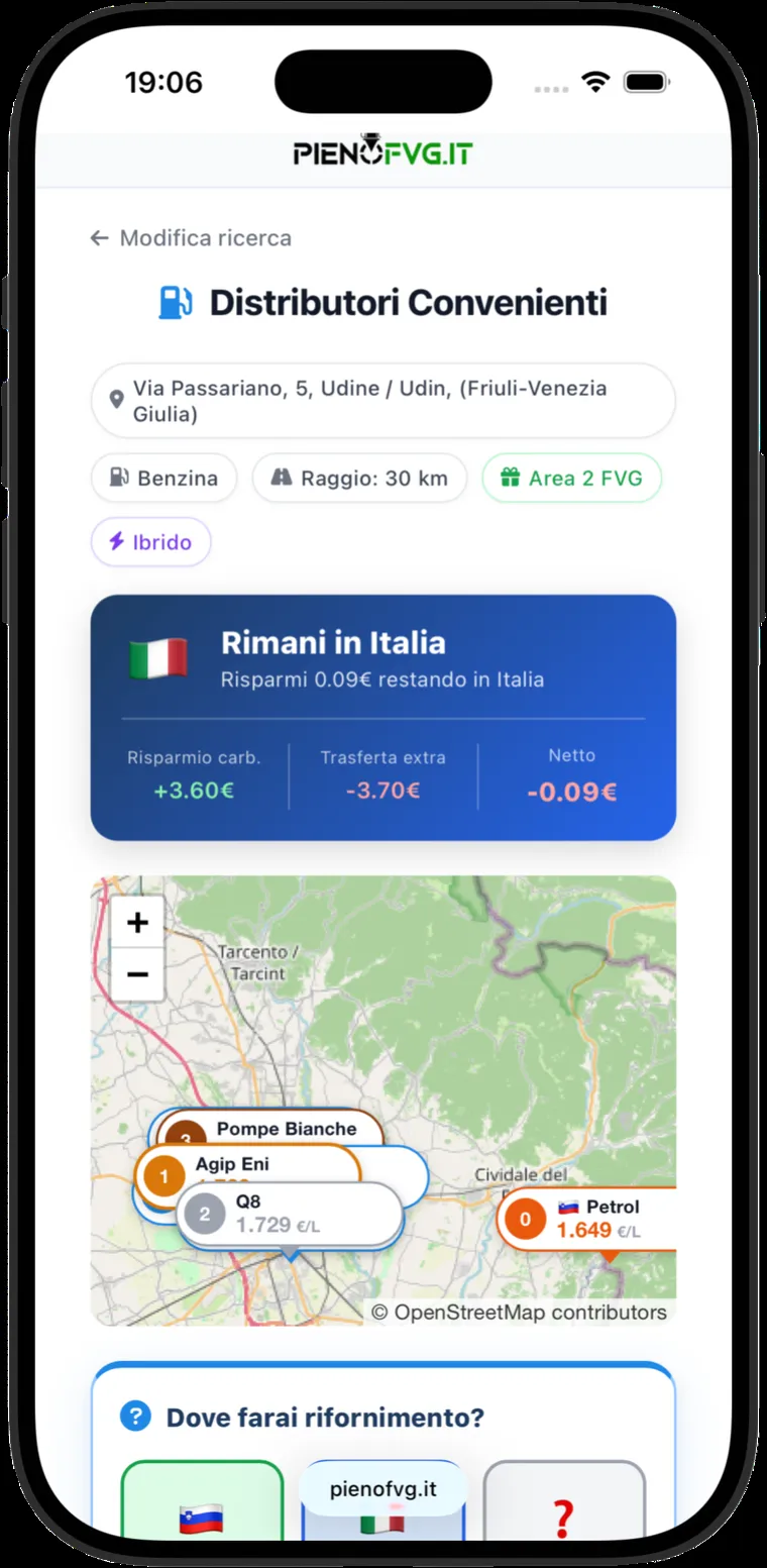 PienoFVG su App Store: conviene fare rifornimento in Slovenia?