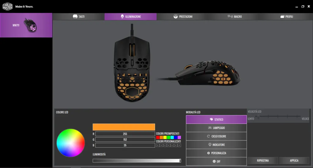 Recensione Recensione Cooler Master MM711: il mouse gaming RGB da 60 grammi