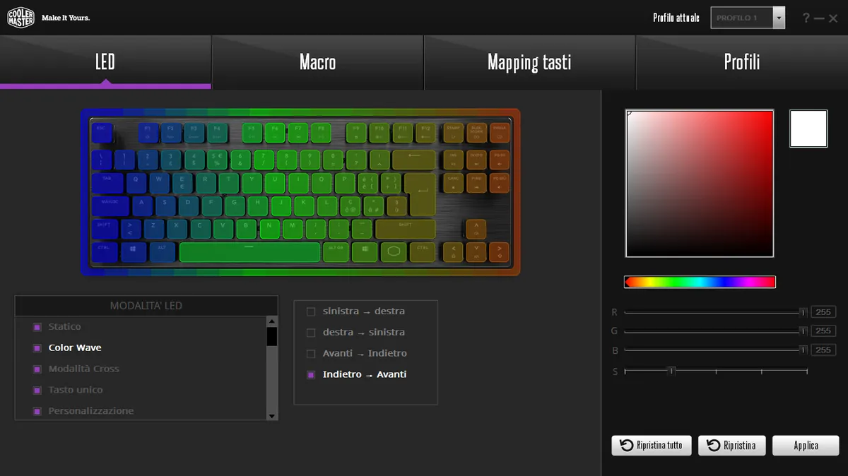 Recensione Cooler Master SK630: tastiera gaming Cherry MX RGB
