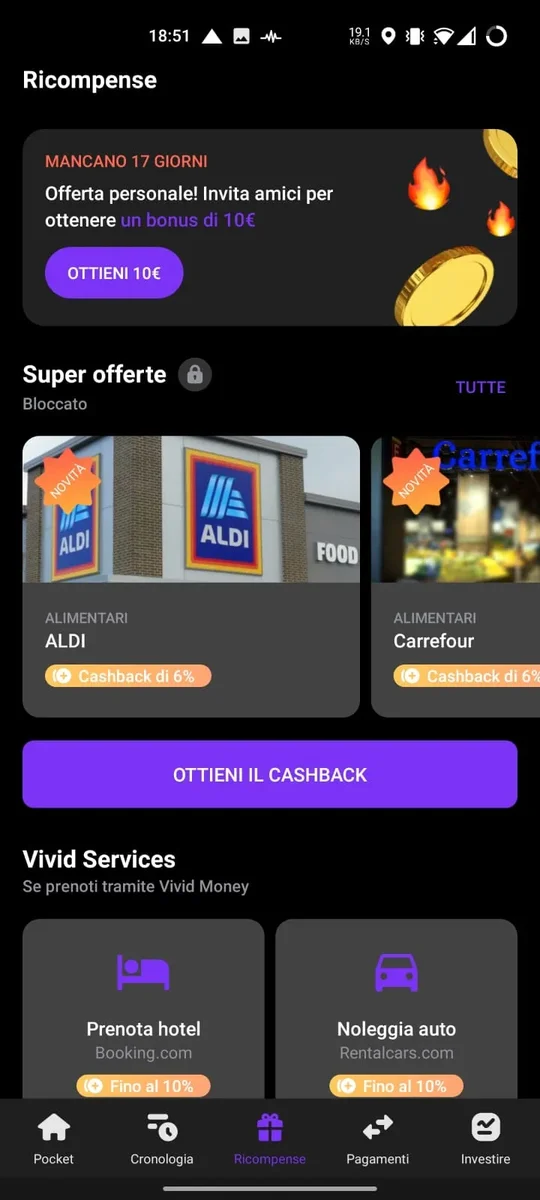 Recensione Recensione Vivid Money: Il Conto Smart con Cashback e Crypto
