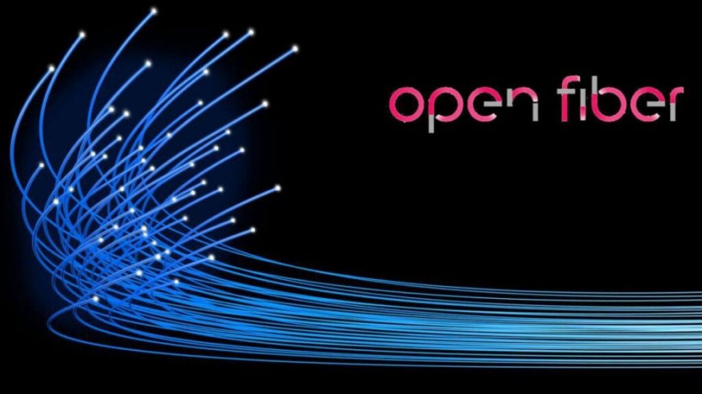 Logo Open Fiber con sfondo