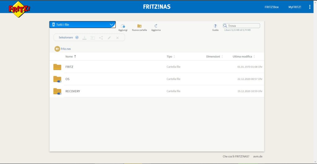 Il software Fritz!Nas